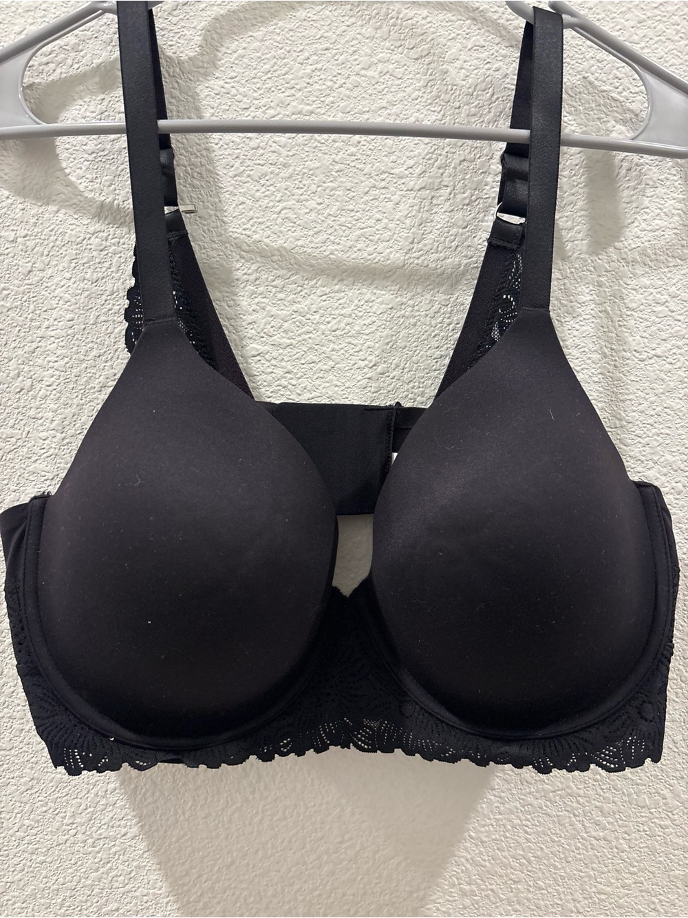 aerie Black Lace-Trim Smooth T-Shirt Bra
